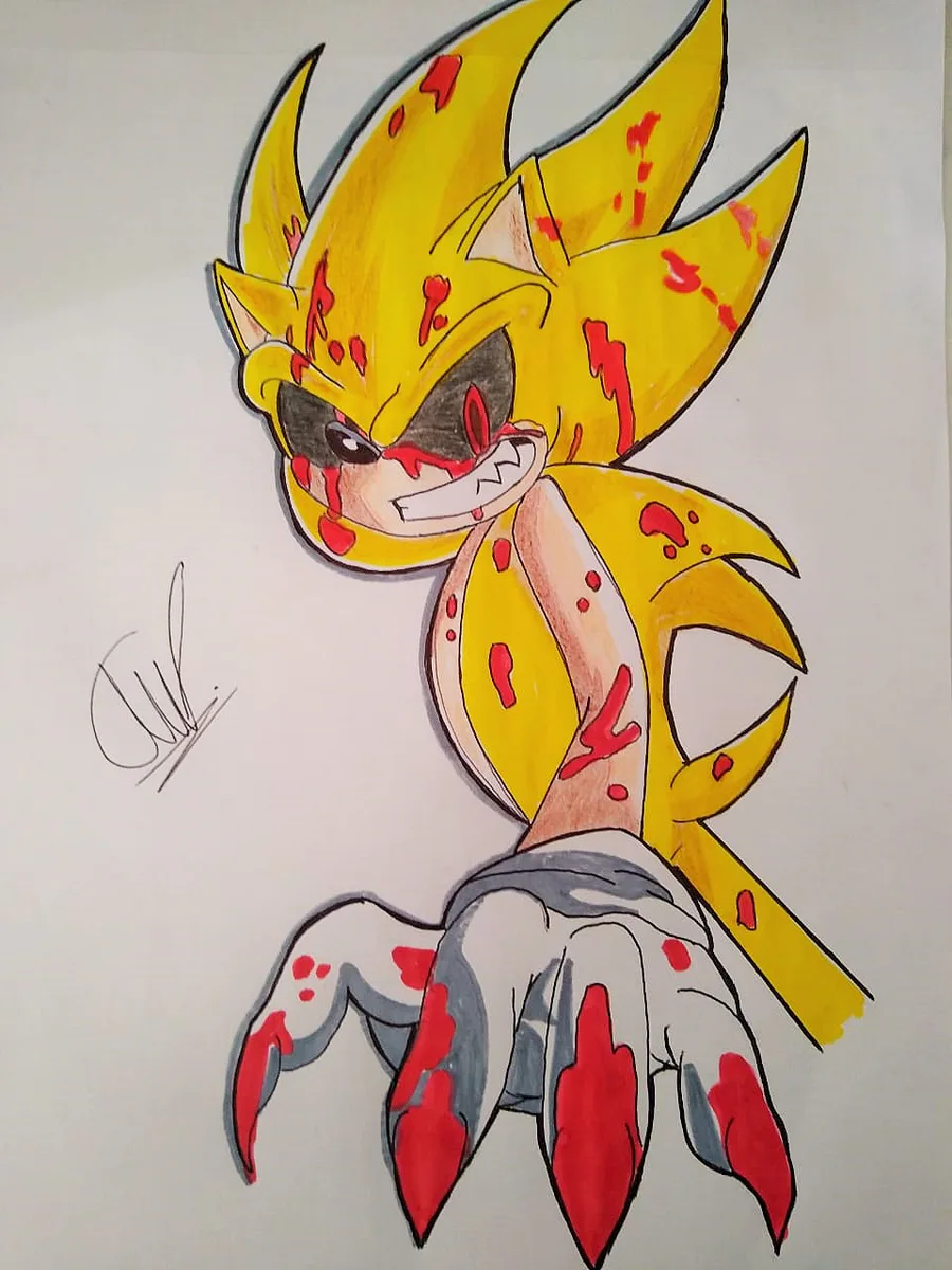 Super Sonic. Exe  Hedgehog art, Cartoon network art, Sonic art