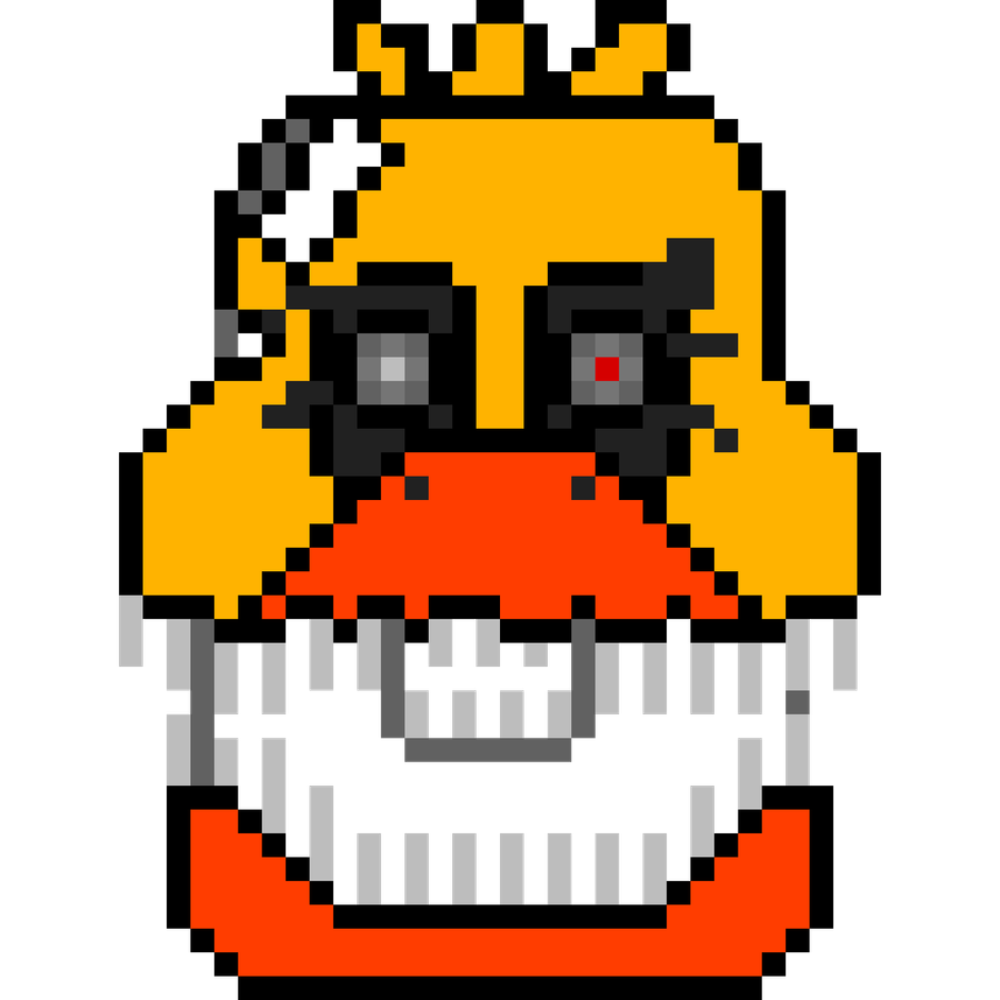 Withered chica plush pixel art