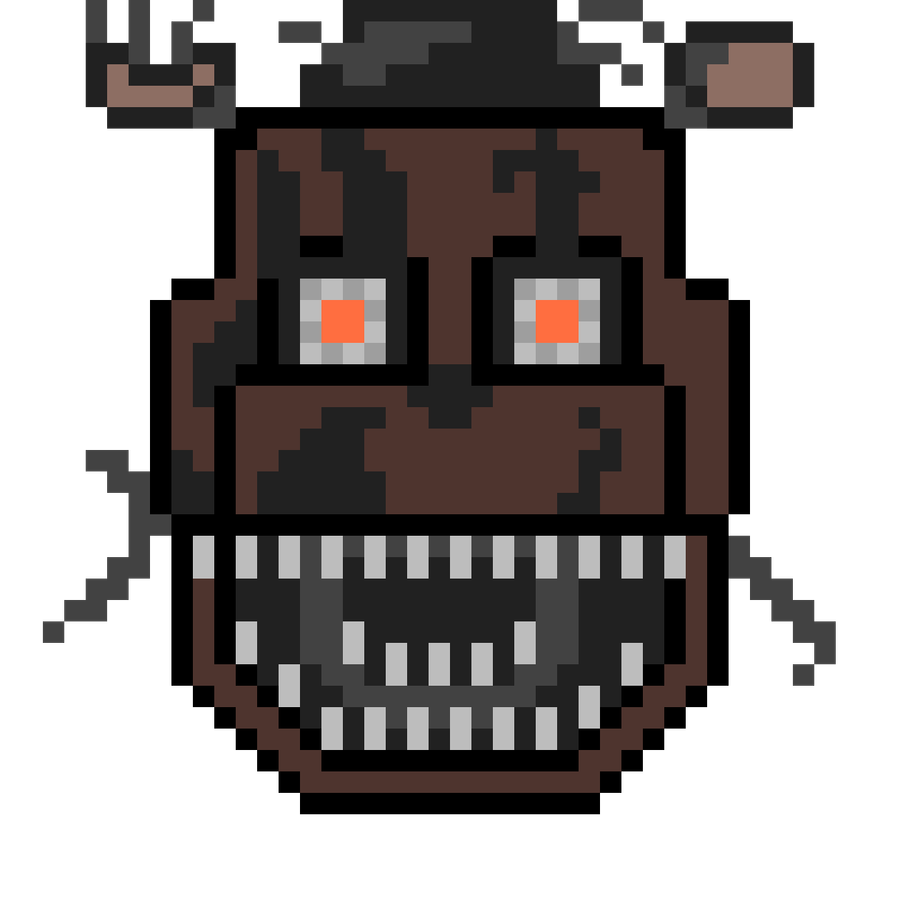 Nightmare fredbear v2 pixel art