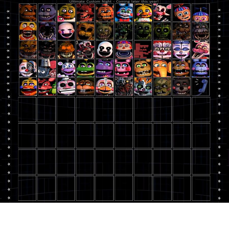 Игр custom nights. ФНАФ Ultimate Custom Night. FNAF Ultimate Custom Night меню. Ультимейт кастом Найт. Ultimate Custom Night меню.