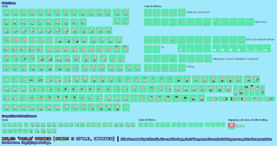 Super Tails 3 or Turbo Tails sprites sheet update by Phantom644 on