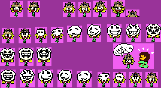 PidgeyTheThief on Game Jolt: Racist Flowey sprite sheet