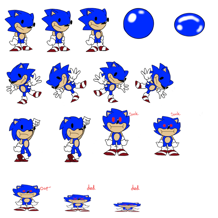 Adanishedgehog on Game Jolt: sprite sheet of yours's truly made entirely  by me