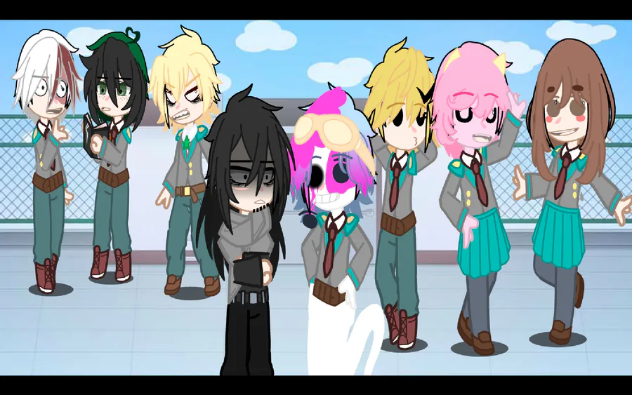 This is my oc CJ in Gacha Club, MHA Children And Teens Villains/Heros Ocs