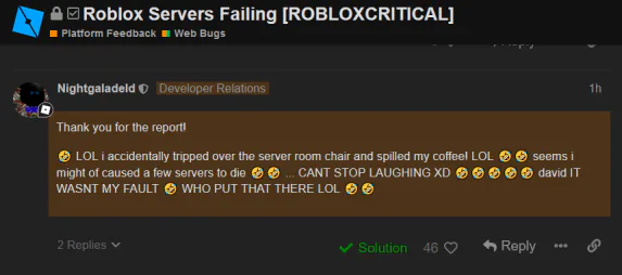 ROBLOXCRITICAL] Website down - Bug Reports - Developer Forum