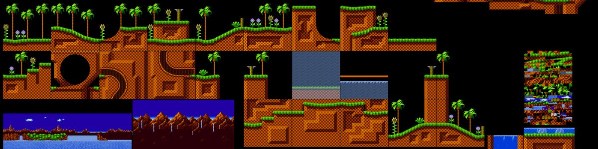 Sonic 1 green hill zone sprites