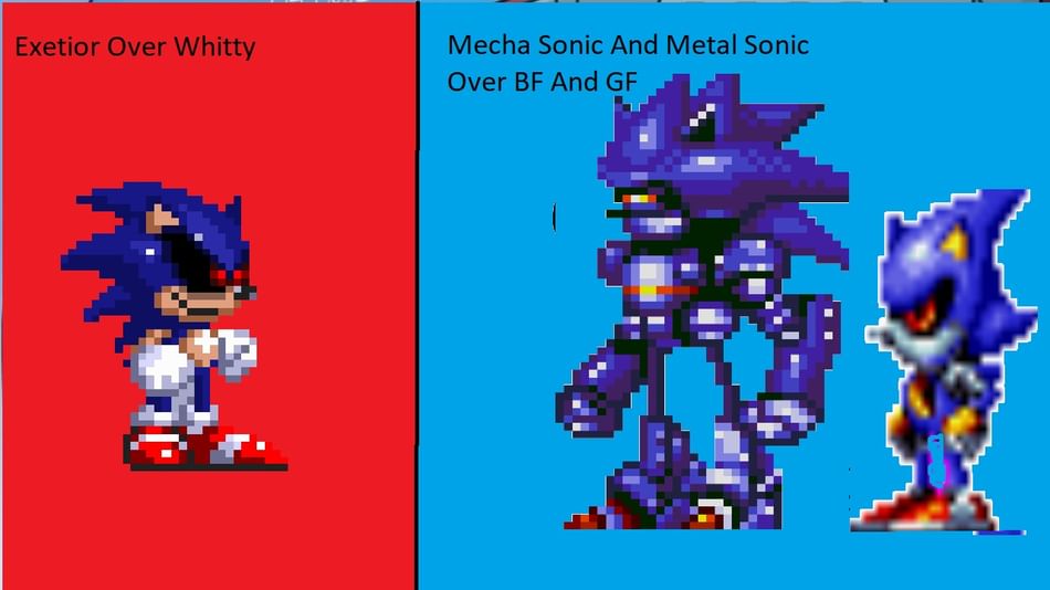 Sonic VS Mecha Sonic And Metal Sonic Friday Night Funkin 