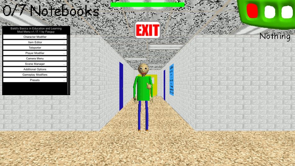 I acceded an unknown are in Baldi's Basics Plus using mod menu