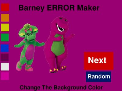 barney error has a button before you turn off your computer