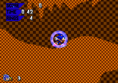 Sonic in a cave that is in Triple Throwback Act I