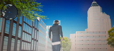 Skyscrapers of the new city from the perspective of the rural district