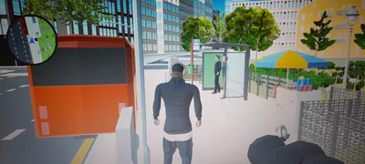 Bus stop with NPC