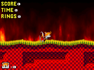 Screenshot of sonic.exe game on sega genesis