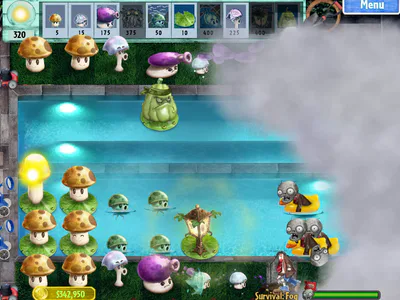 Plants vs. Zombies Mod - Survival Fog (PvZ 1 Cool Mod)