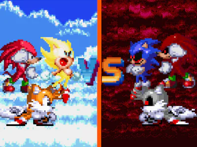 Tails VS Sonic.EXE and Possessed Amy, Tails Plays Sonic World