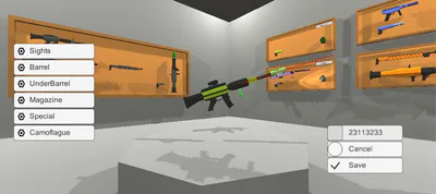 Weapon building menu