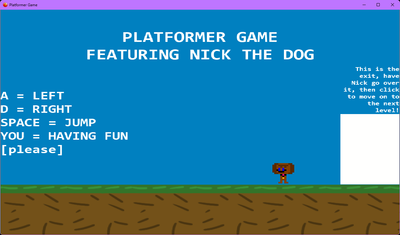 Nick's Platformer Game - 2023