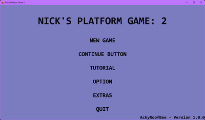 Nick's Platformer Game: 2 - 2024