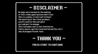 Important disclaimer;