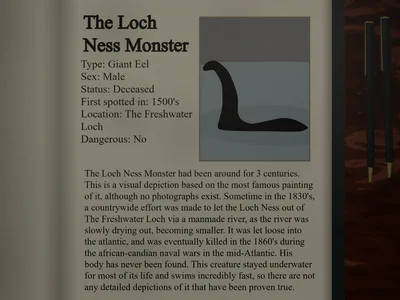 Loch Ness Monster in "Cryptids: The Nearly Complete Guide"