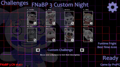 Main menu of FNaBP 3 CN