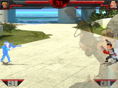 JellySniper is ready to attack while Wrath is defending himself