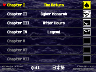 The Chapter Select (When you haven't beaten a chapter yet.)