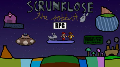The game's logo is displayed over an illustration depicting various environments. Scrunklose is facing off with two Salt Squad members.