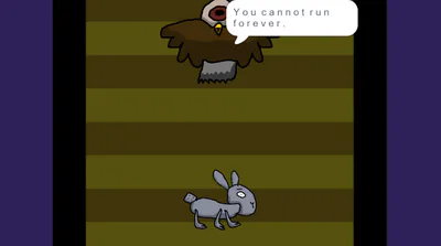 A character tells Scrunklose that they cannot run forever.