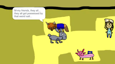 A character talks to Scrunklose about the Salt Squad.