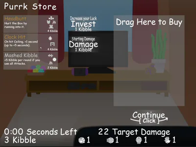 the purrk store, with the prices wrong because this screenshot was from before i changed them