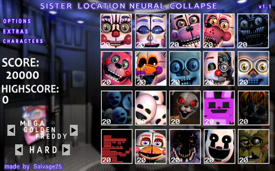 Menu Showcase (MEGA GOLDEN FREDDY)