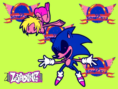 Artwork by @Bibbidi01 Featuring NOT Sonic.exe and Gina