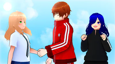 Jake shaking Owari's hand.
