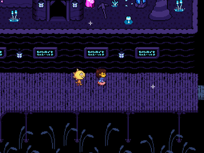 Exploring waterfall with a new party member