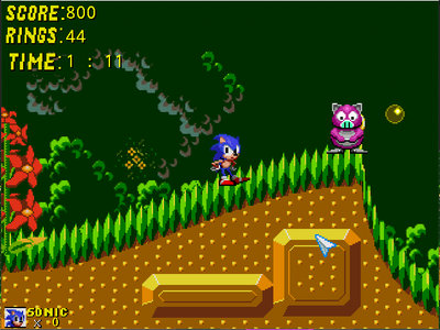 (Jungle Zone act 2 -featuring the new badnik)