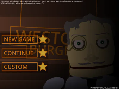Current Developer Stage of The Main Menu.
