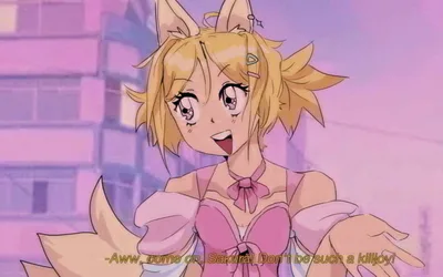 Drawing of Haruko in the style of an old anime! (Background image from Sailor Moon)