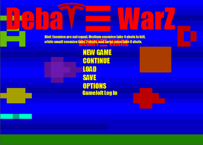 The main menu of the game.