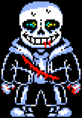 Blue orange sans v2 pixel art