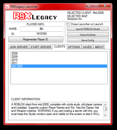 Rbxlegacy Not In Development By Bitl Game Jolt - old roblox 2007 no download