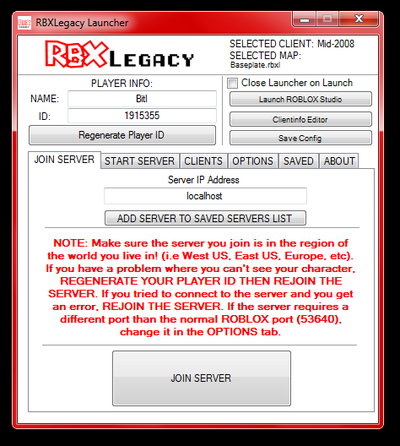 Rbxlegacy Not In Development By Bitl Game Jolt - roblox server list model