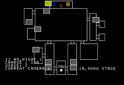 FNAF1 Map Layout - During Gameplay by Sega-HTF