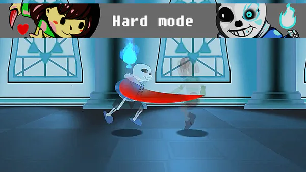 传说之下困难模式第一阶段】UNDERTALE HARD MODE sans fight!!