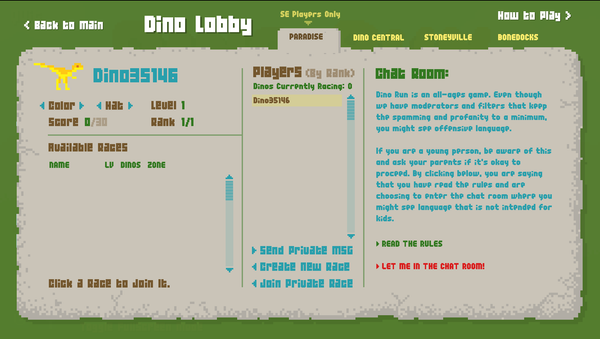 Dino Run SE (UNOFFICIAL) by Drogdiller's Games - Game Jolt