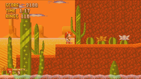 Mighty the Armadillo in Sonic the Hedgehog Sega Genesis Game