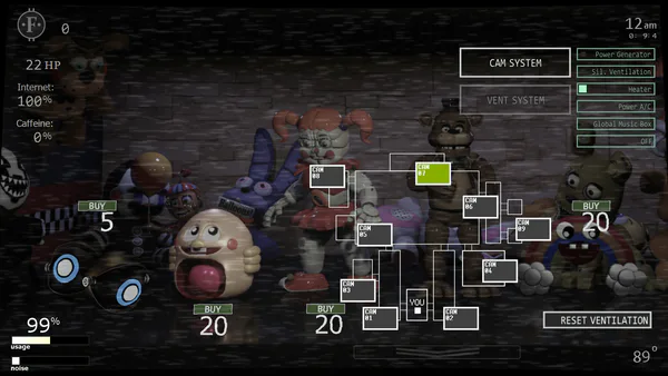 ultamate custom night 2 Diagram