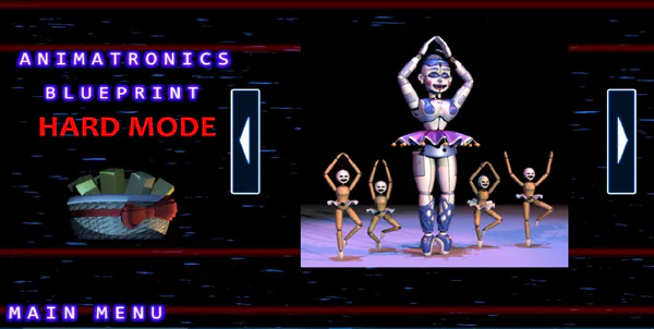 Five Nights at Freddy's Sister Location Extras Menu, ALL ANIMATRONICS AND  BLUEPRINTS!