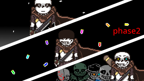 Undertale  Ink sans fight phase 1&2 fight (Ver 0.39) 