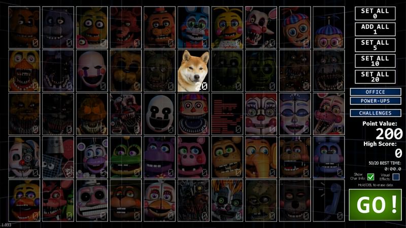 Fangames Roster - Ultimate Custom Night (fanmade) : r/fivenightsatfreddys